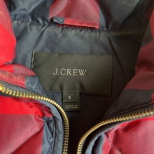 J Crew Excursion Quilted Down Vest‎ Red Buffalo Check Womens S Puffer